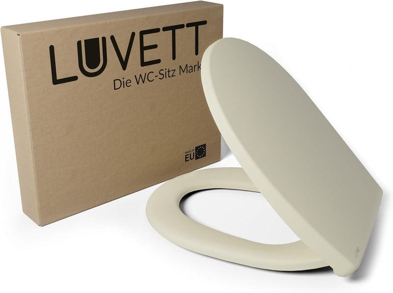 LUVETT® WC-Sitz mit Absenkautomatik C100 oval universell, Toilettendeckel mit 3 Edelstahl Montagelös