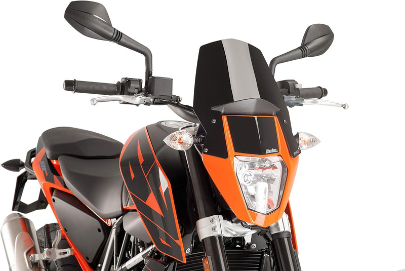 Puig 6009N Windschutzscheibe Cockpitverkleidung für KTM 690 Duke/R 2012-2014, Schwarz, Medium, Schwa