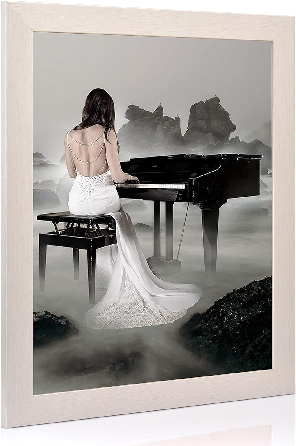 rahmengalerie24 Bilderrahmen 45x90 cm New Rio Rahmen alu Holz Acrylglas ohne Passepartout Portraitra