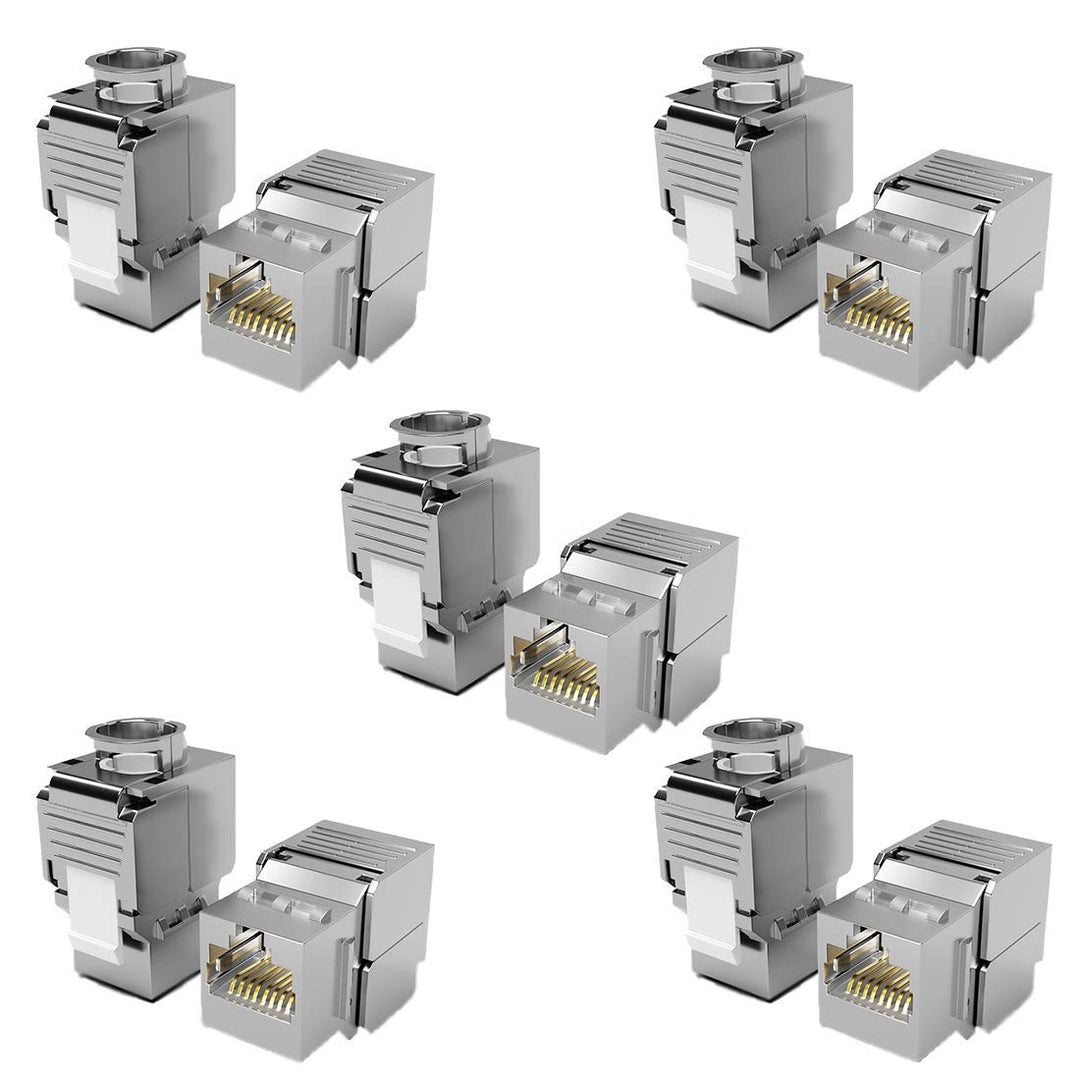 RedStar24 12x RJ45 Buchse Keystone Modul CAT 6a Jack STP Lan Buchse Werkzeuglos Montage 500Mhz 10 Gi