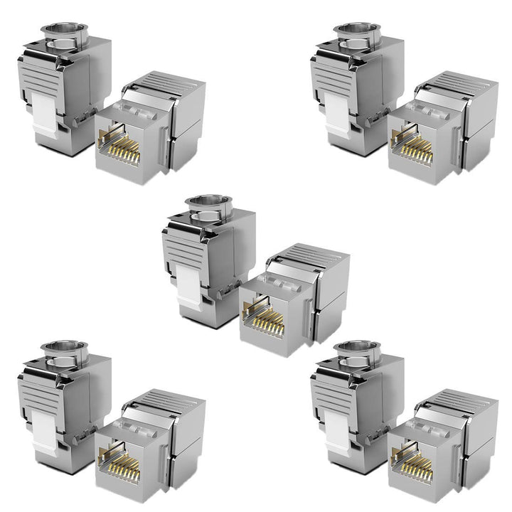 RedStar24 12x RJ45 Buchse Keystone Modul CAT 6a Jack STP Lan Buchse Werkzeuglos Montage 500Mhz 10 Gi