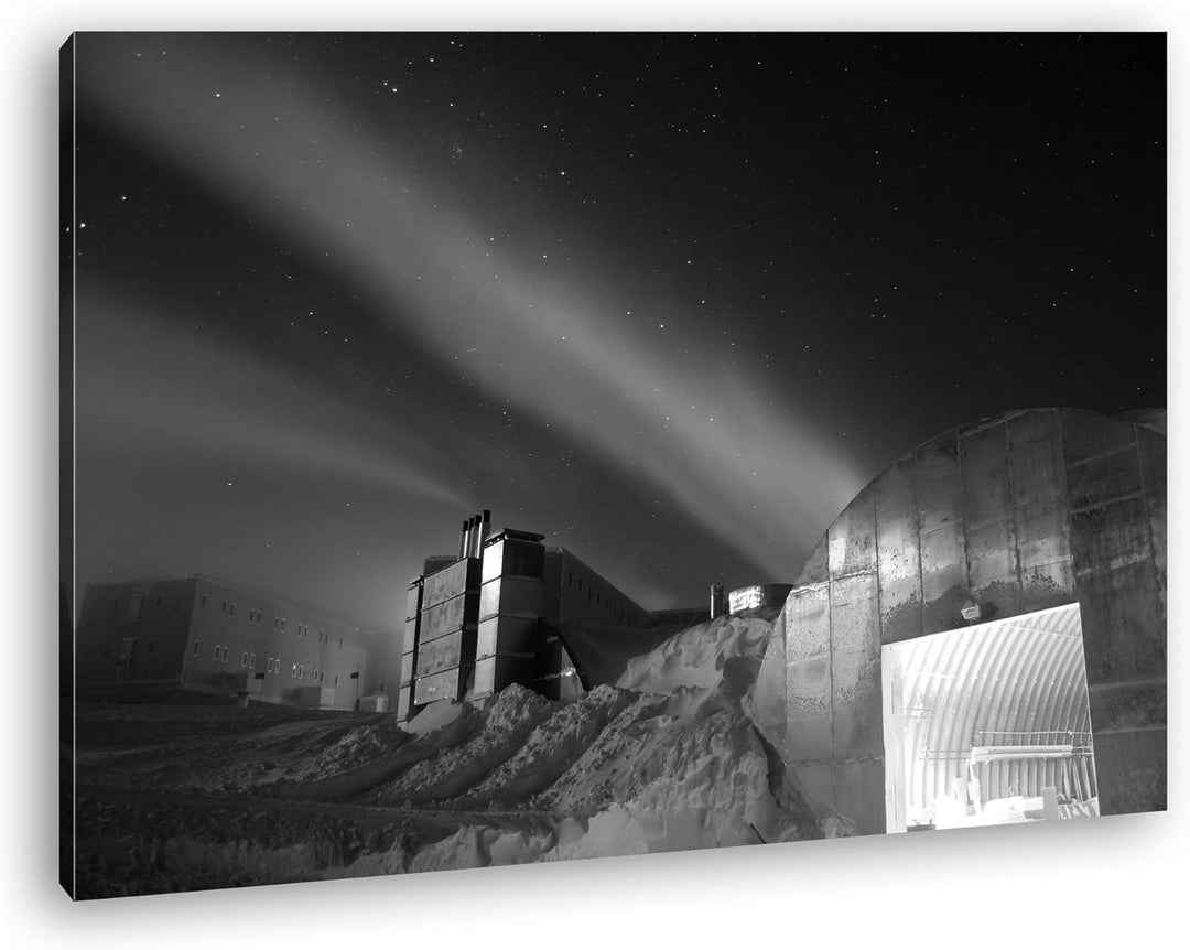 deyoli Forschungsstation am Nordpol Format: 100x70 Effekt: Schwarz/Weiss als Leinwand, Motiv fertig