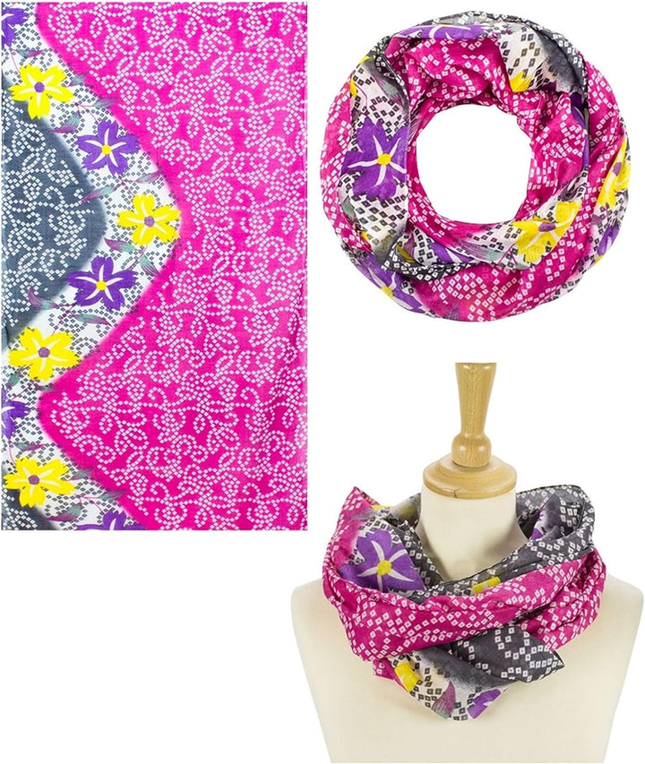 Sunsa Damen 3 Set Loop Schals. 100% Baumwolle Schlauchschals für Frühlings/Sommer. Dünne Loopschals