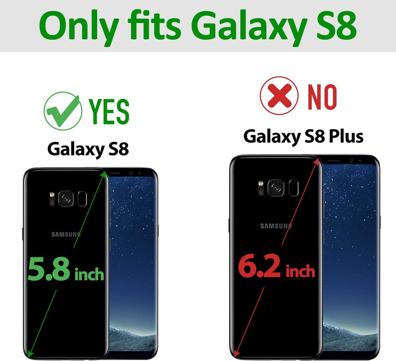 SHIELDON Galaxy S8 Hülle, Stossfeste Handyhülle [Echtleder] [Verdichtes TPU] [Magnetverschluss] [Sta
