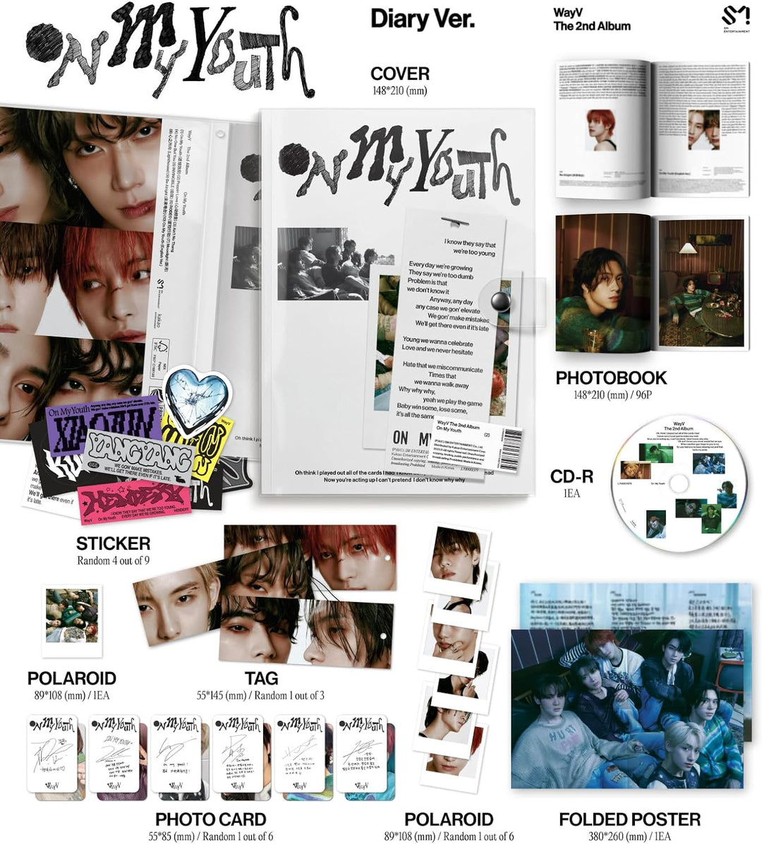 WayV - On My Youth [Diary Ver.] 2nd Album+Store Gift