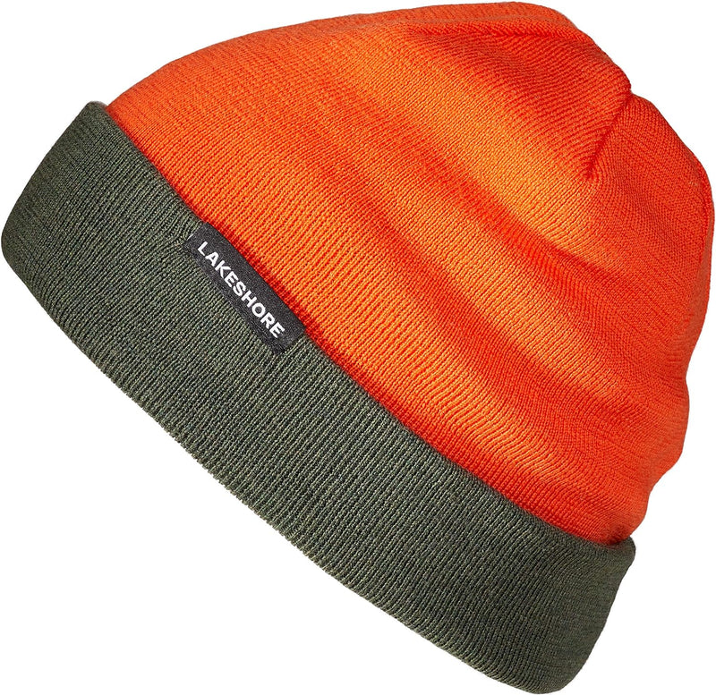 Lakeshore® Jagdmütze aus 100% Merino-Wolle, Signal Warn Wendemütze für die Drück-Jagd, Damen und Her