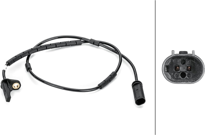 HELLA 6PU 012 806-431 Sensor, Raddrehzahl - 2-polig - Hinterachse beidseitig - Gesamtlänge: 885mm