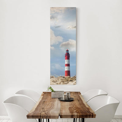 Bilderwelten Leinwandbild - Leuchtturm in den Dünen - Panorama Hoch, 90cm x 30cm, 90cm x 30cm