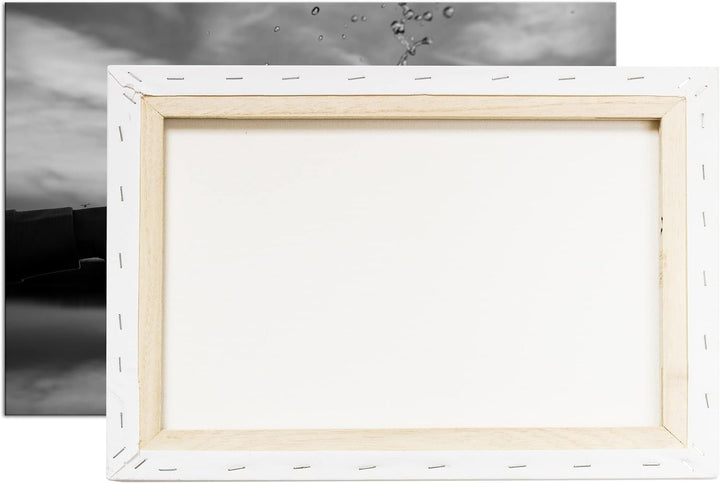 das goldene Wasser Effekt: Schwarz&Weiss, Format: 80x60 als Leinwandbild, Motiv fertig gerahmt auf E