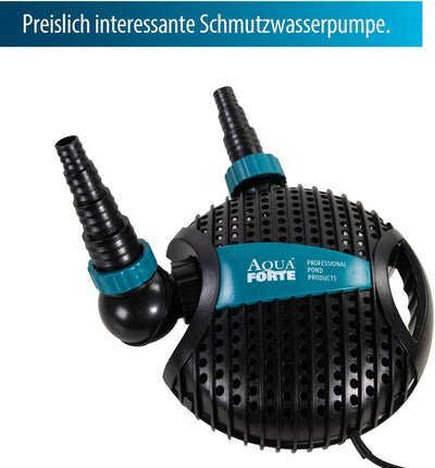 AquaForte O-10.000 Teichpumpe, 120 Watt, maximale Fördermenge 10 m3 pro Stunde, maximale Förderhöhe