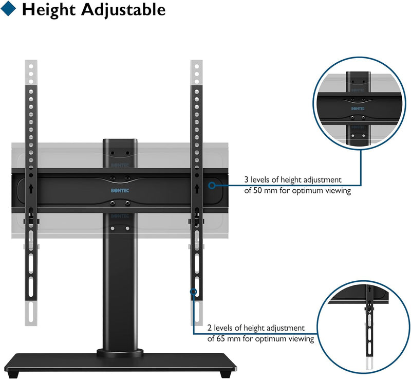 BONTEC TV Standfuss TV Ständer Fernseher Standfuss Schwenkbar für 26-55 Zoll LCD LED OLED Plasma Fla