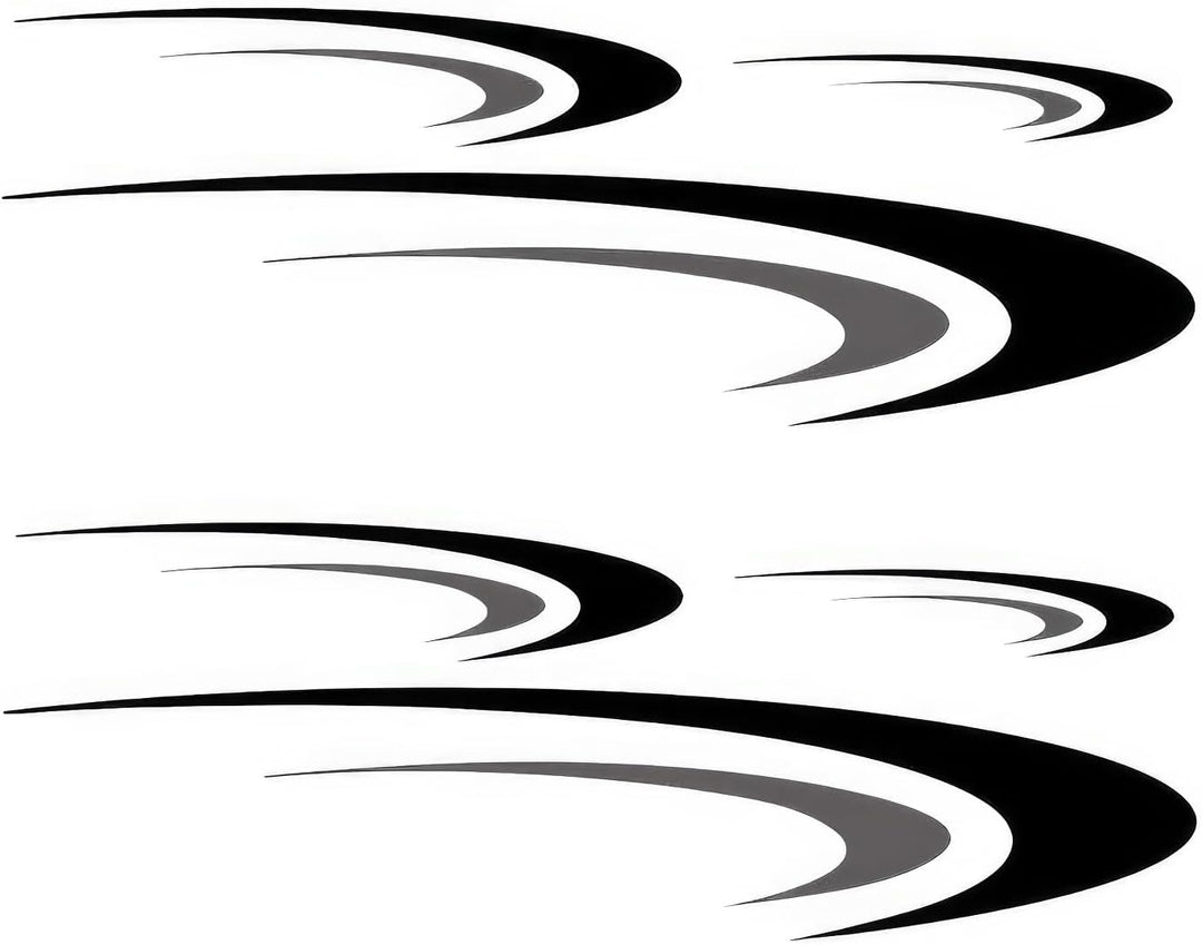 Baceyong 6 x Vinyl-Streifen-Grafik-Aufkleber, Auto-Karosserie-Aufkleber, grosse Vinyl-Aufkleber für