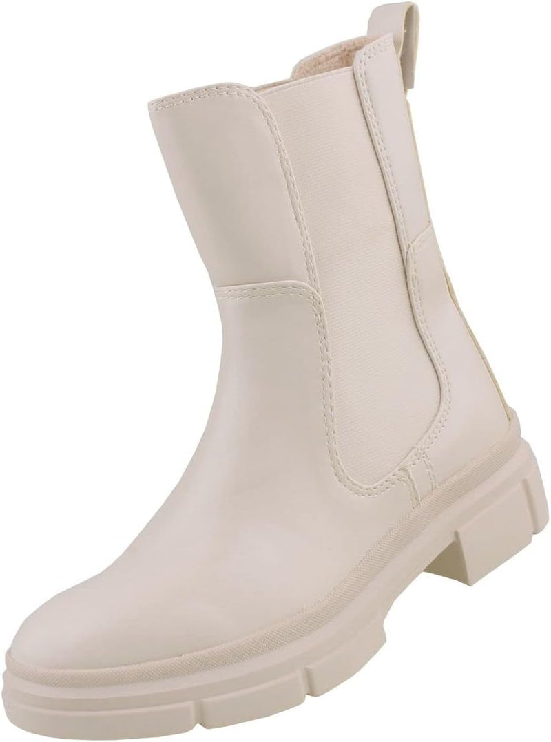 Tamaris Damen 1-1-25478-29 Stiefelette 41 EU Ivory Uni, 41 EU Ivory Uni