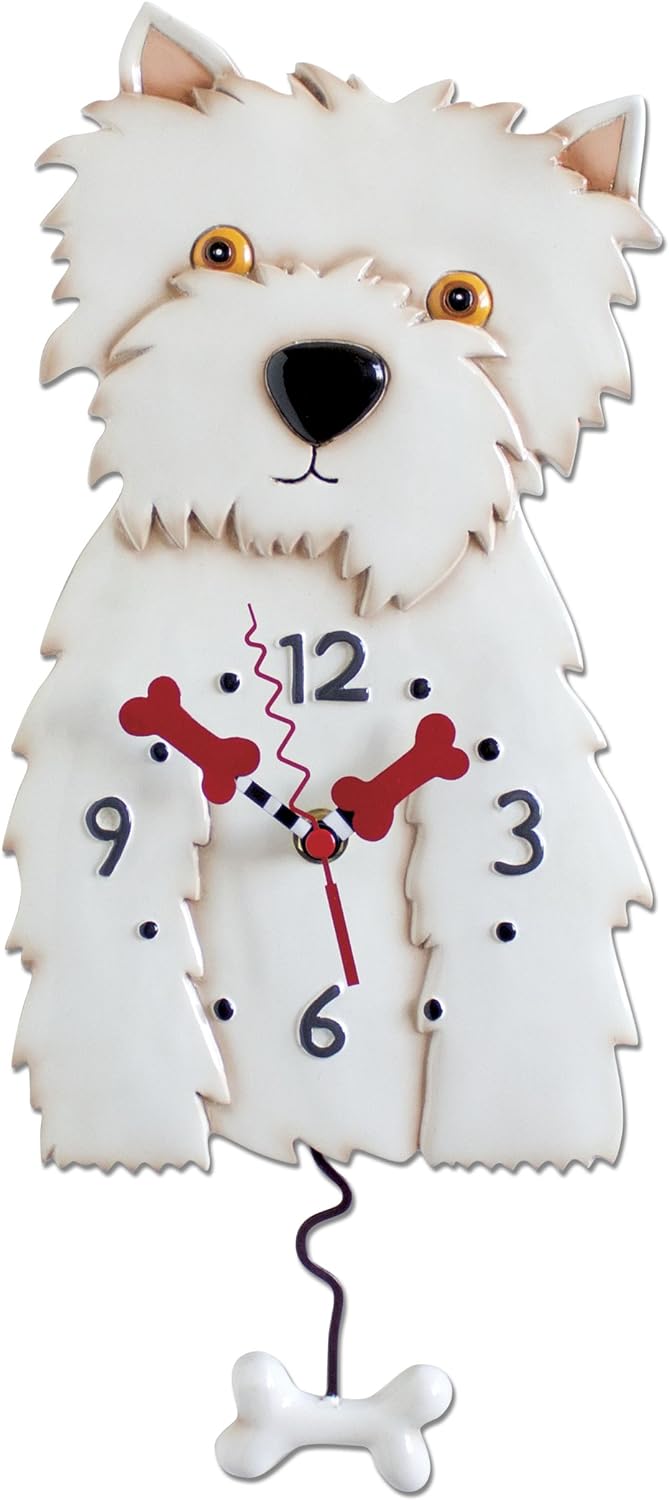 Enesco P1318 Uhr, Westie, Kunstharz, 36 cm