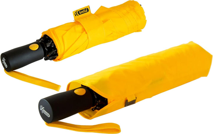 iX-brella Reverse umgekehrt öffnender Fiberglas-Taschenschirm mit farbigen Speichen - gelb, Gelb