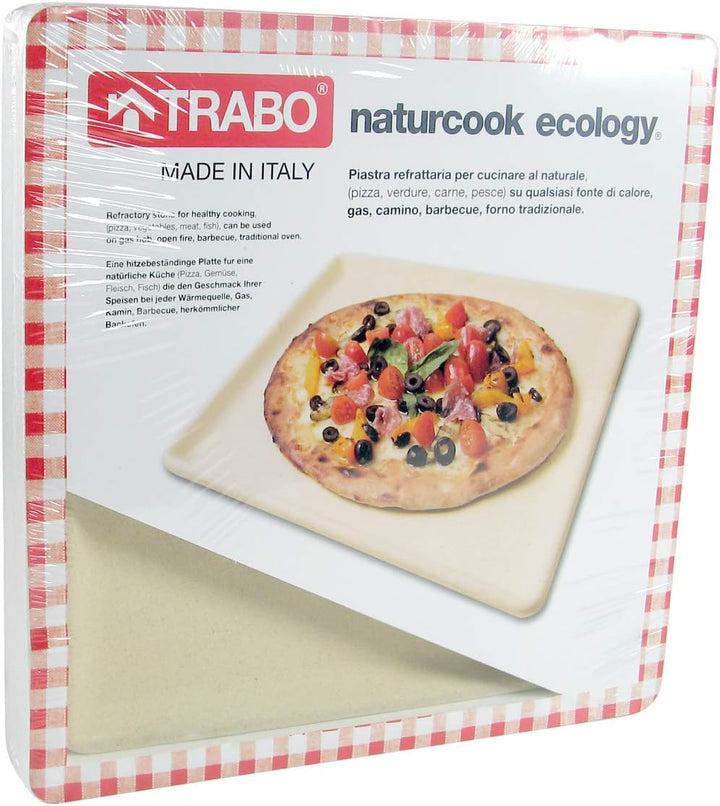 Trabo My Cooking Naturcook Feuerfeste Platte, Ton, Beige, 35 x 34.5 cm, Höhe 2.5 cm