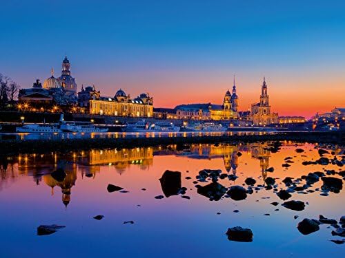 CALVENDO Puzzle Dresden am Abend 1000 Teile Lege-Grösse 64 x 48 cm Foto-Puzzle Bild von Stefan Becke