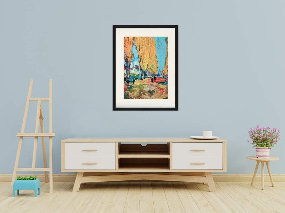 1art1 Vincent Van Gogh Poster Les Alyscamps, 1888 Gerahmtes Bild Mit Edlem Passepartout | Wand-Bilde