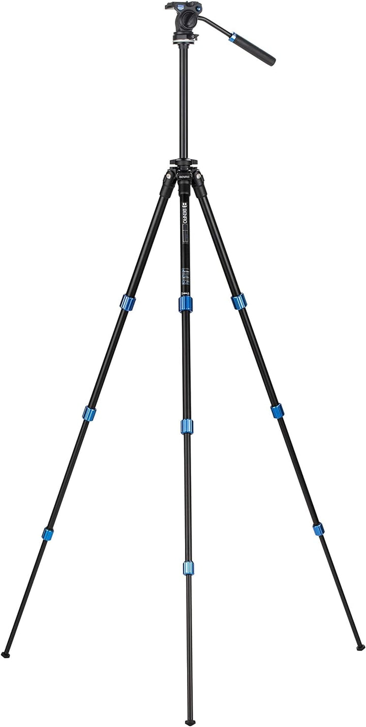 BENRO Kit Trepied Slim Vidéo + Tête S2C - TSL08AS2CSH Aluminium, Aluminium