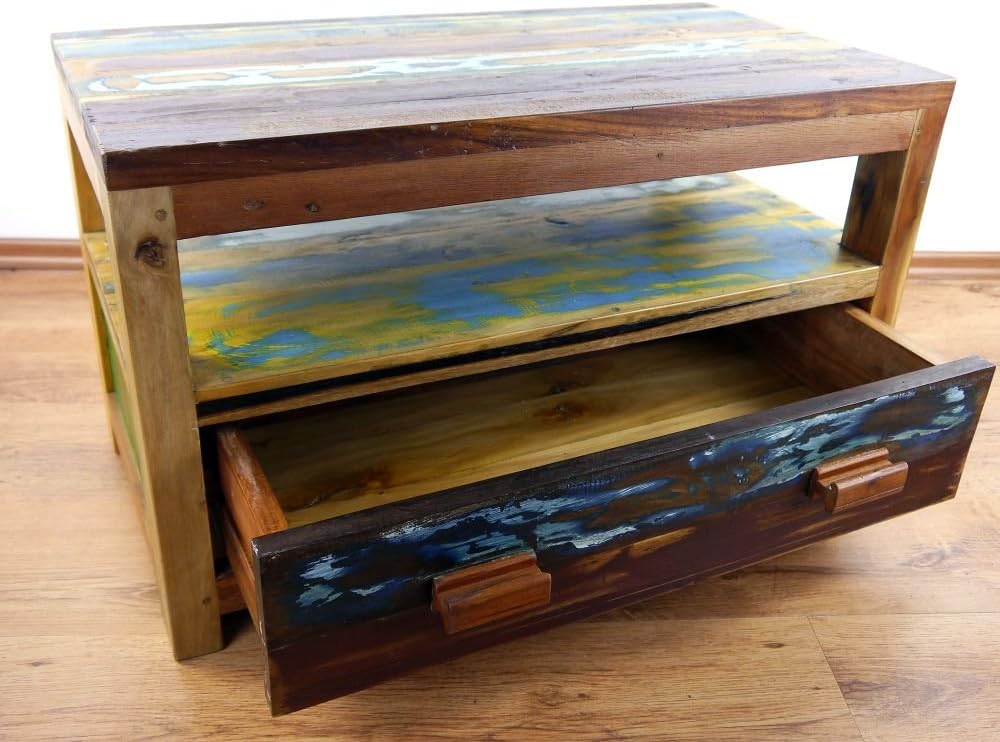 livasia Java Sideboard aus Teakholz | TV-Bank aus Massivholz | Phonoschrank/HiFi-Möbel der Marke Asi