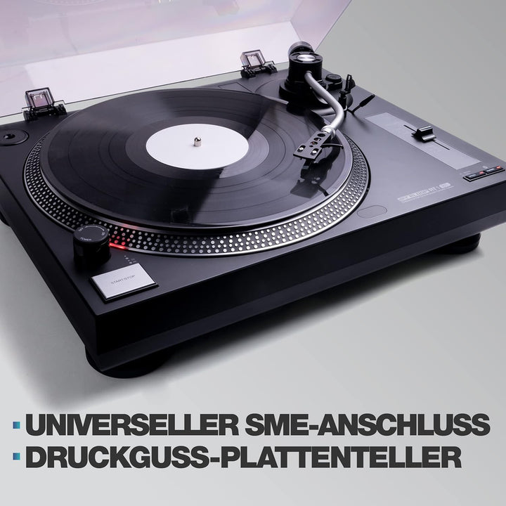 Reloop RT-1 BT Plattenspieler mit Riemenantrieb für DJ- und HiFi-Anwendungen, Bluetooth-Ausgang zur