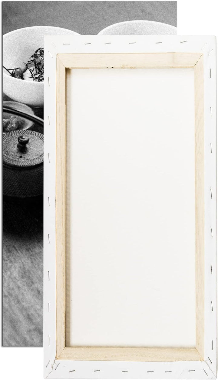 lecker angerichtetes Sushi Panorama 120x60 cm Effekt: Schwarz/Weiss als Leinwandbild, Motiv fertig g