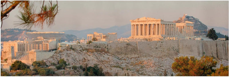 Bilderwelten Leinwandbild - Akropolis - Panorama Quer, 50cm x 150cm, 50cm x 150cm