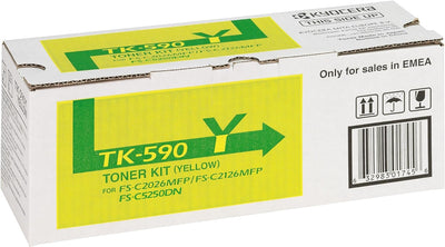 Kyocera TK-590Y Toner Gelb, Original Tonerkartusche 1T02KVCNL0. Kompatibel für ECOSYS M6026cdn Gelb