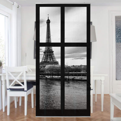 Bilderwelten Raumteiler Fenster Eiffelturm Seine Paris 250x120cm mit transparenter Halterung 250 x 1