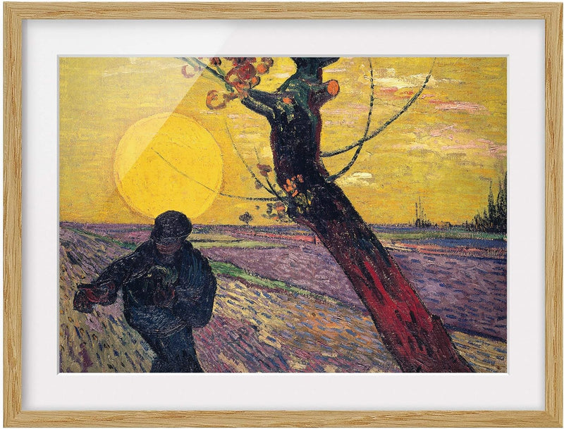 Bild mit Rahmen - Vincent Van Gogh - Sämann - Rahmenfarbe Eiche, 40 x 55cm 40cm x 55cm Eiche, 40cm x