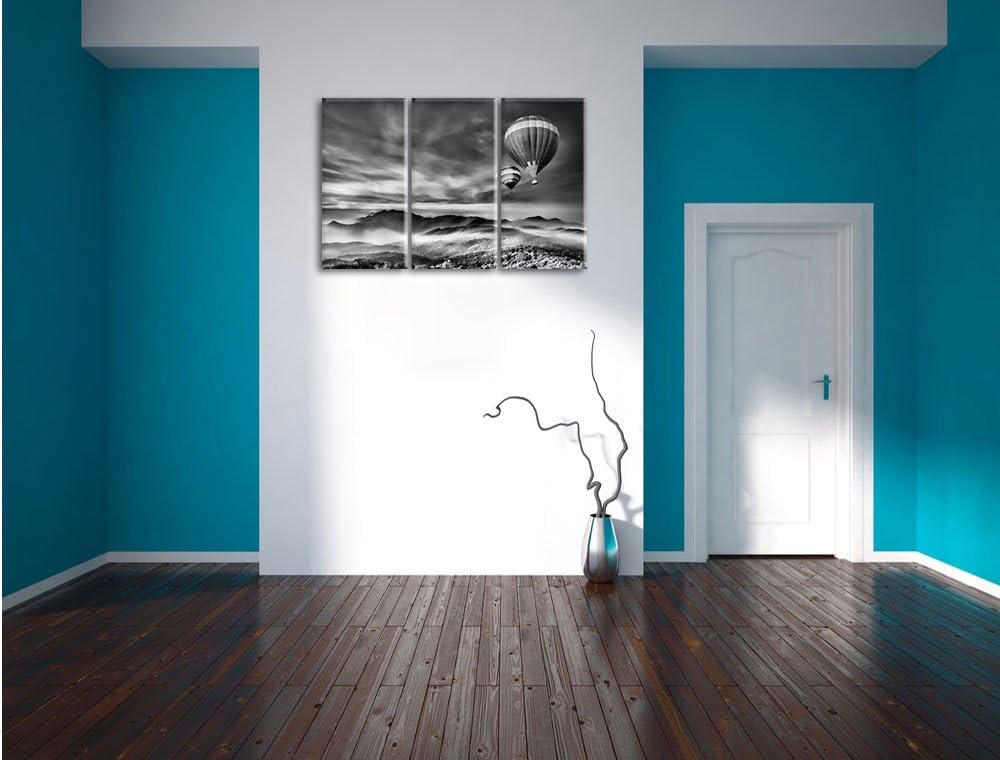 Pixxprint Heiss Luftballons Alpen als Leinwandbild/Grösse: 3 Teilig (120x80 cm) cm/Wandbild/Kunstdru