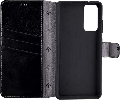 Suncase Book-Style Hülle kompatibel mit Xiaomi Mi 10T Pro 5G Leder Tasche (Slim-Fit) Lederhülle Hand