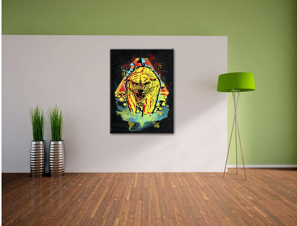 Dark Wet-Cat black Leinwand, XXL riesige Bilder fertig gerahmt mit Keilrahmen, Kunstdruck auf Wandbi