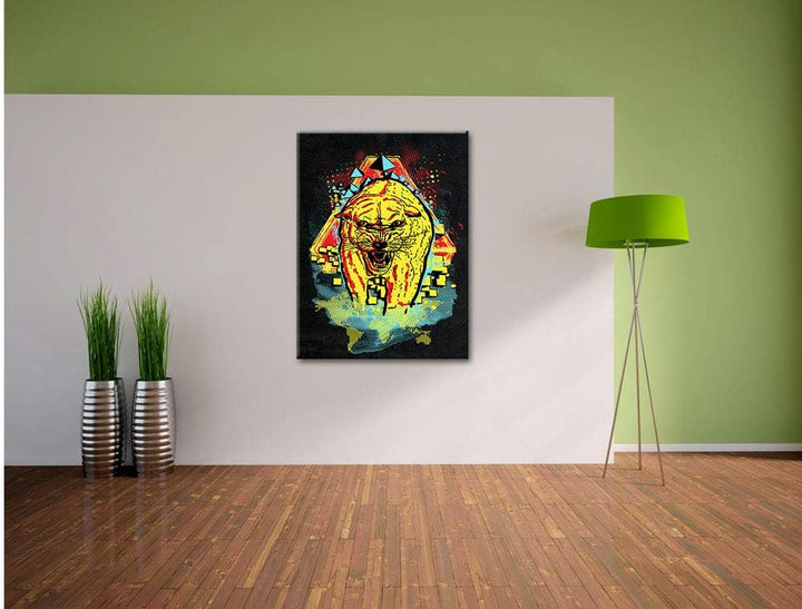 Dark Wet-Cat black Leinwand, XXL riesige Bilder fertig gerahmt mit Keilrahmen, Kunstdruck auf Wandbi