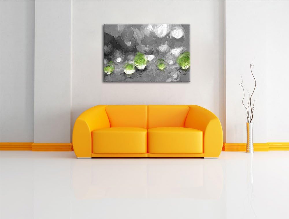 winzige Wassertropfen auf Blatt schwarz/weiss Deluxe Format: 100x70 cm auf Leinwand, XXL riesige Bil