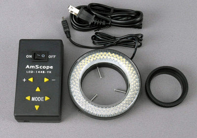 AmScope LED-144A-YK LED-Lichtrichtungs-einstellbares Mikroskop-Ringlicht mit Adapter für Stereomikro