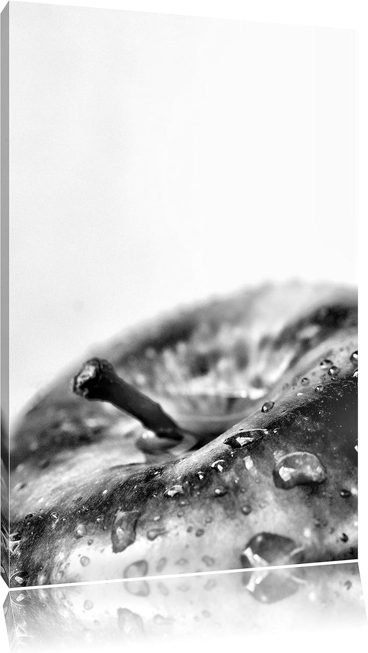 Pixxprint Tropfen auf Apfel als Leinwandbild/Grösse: 100x70 / Wandbild/Kunstdruck/fertig bespannt, 1