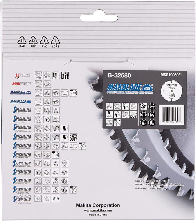 Makita Makblade+ Saegeblatt, 190 x 20 mm, 60Z, B-32580