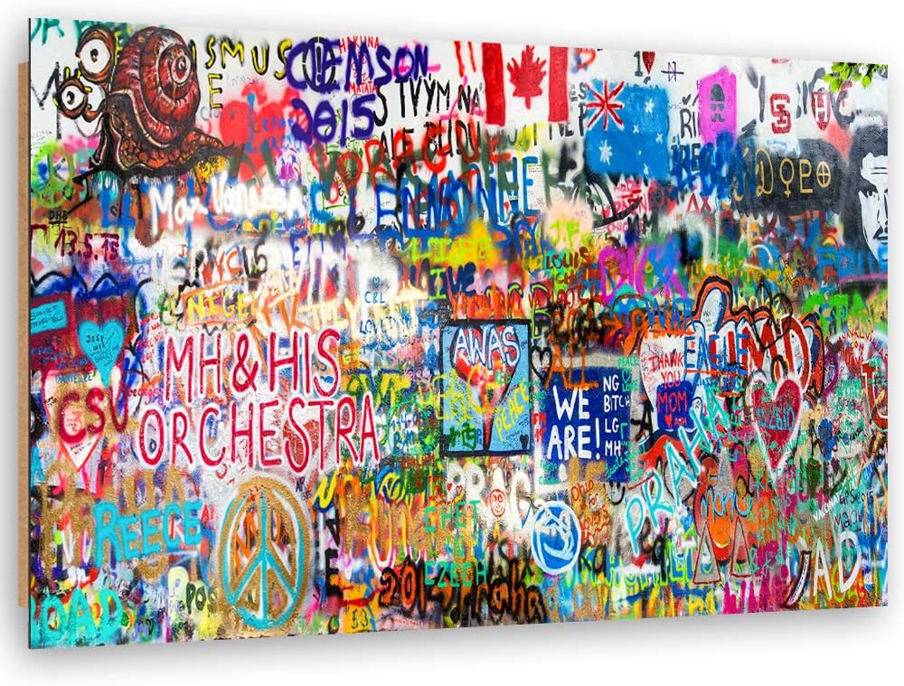 Wandbild Graffiti Modern Deko Kunst Bilder abstrakt mehrfarbig 90x60 cm M14504 90x60 cm, M14504 90x6