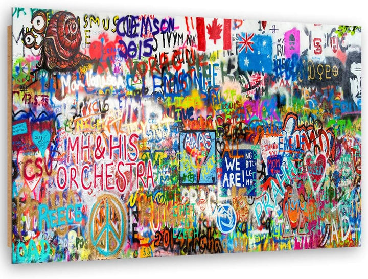 Feeby Dekobild Graffiti Deko Wand Kunstdruck abstrakt mehrfarbig 70x50 cm M14504 70x50 cm, M14504 70