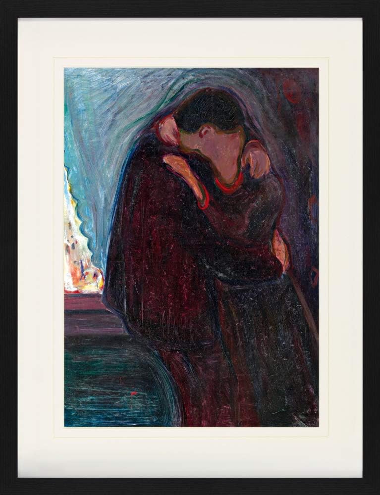 1art1 Edvard Munch Poster Der Kuss, 1897 Gerahmtes Bild Mit Edlem Passepartout | Wand-Bilder | Im Bi