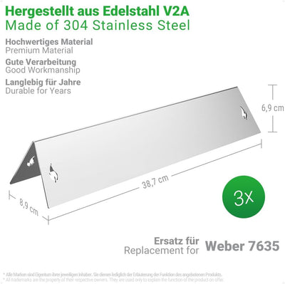 ecooe V2A Edelstahl Aromaschienen Flavorizer Bars für Weber Spirit und Spirit II - 200er Baureihe ab