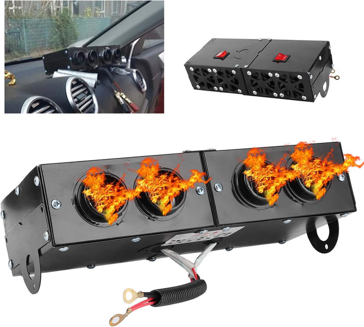 Auto Heizung 12v, 12v Defogger Auto 4 Loch Heizlüfter 12V Defroster Defogger 150W / 300W einstellbar