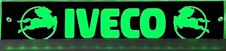 LED Schild kompatibel mit IVECO Logo, 60cmx10cm / 30cmx6cm ideale Geschenkidee Lasergraviert und edl
