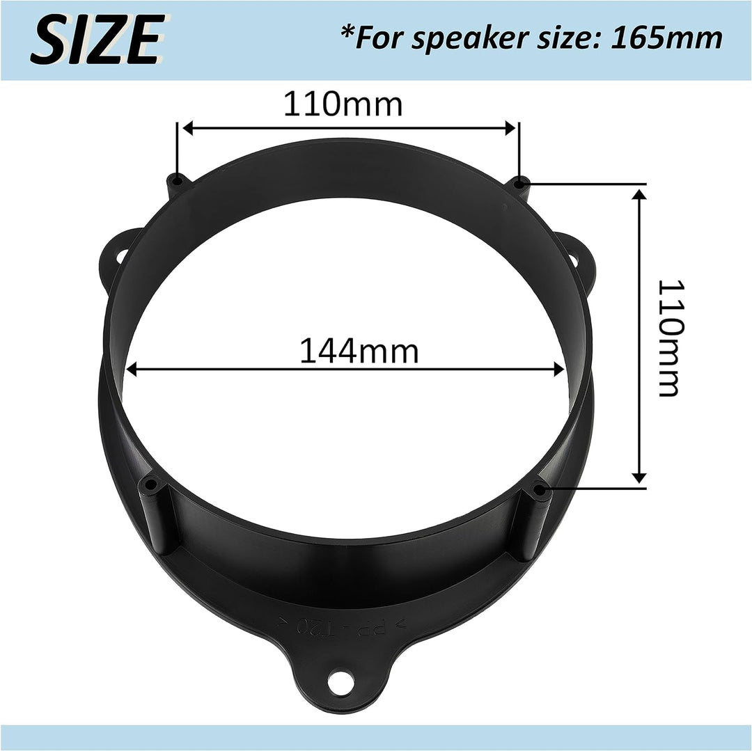 AERZETIX - C11571-2er-Satz Lautsprecheradapter/-Halter Ø165 mm - einbauseite: vordertür - kompatibel