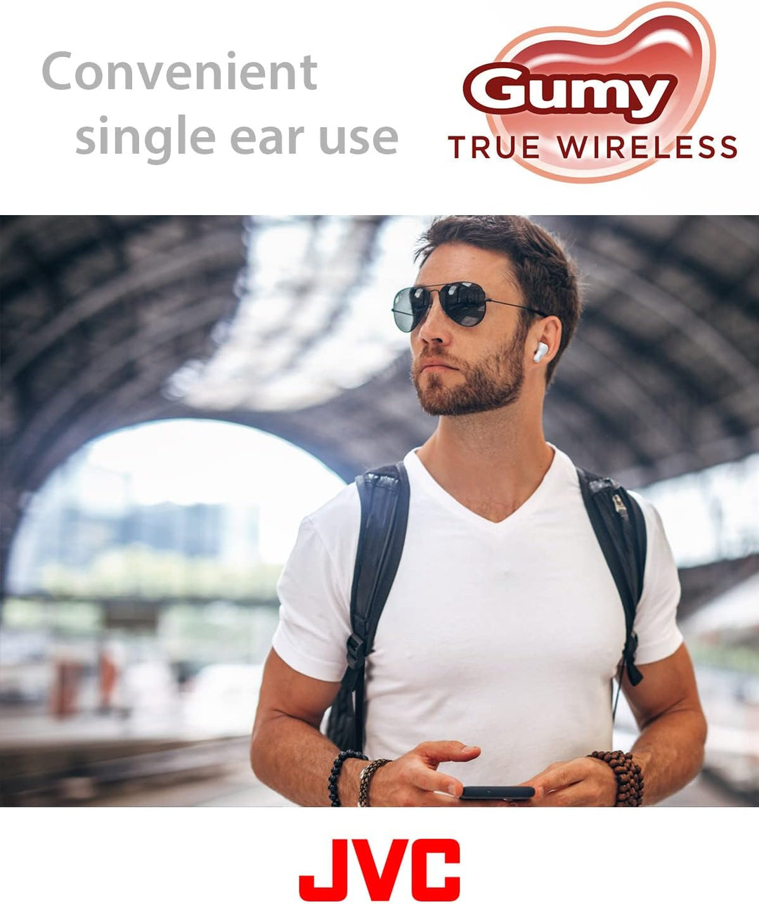 JVC HA-Z77T-P Gumy True Wireless Kopfhörer mit weichen Elastomer Ohrstöpseln, 3 Sound-Modi, Bluetoot