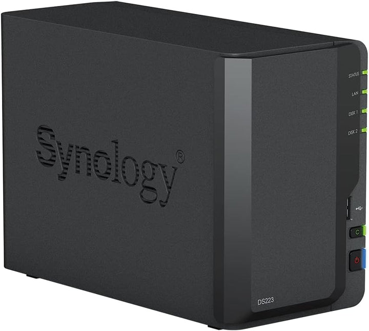 Synology DS223 2 GB NAS 16 TB (2 x 8 TB) WD Red+, montiert und getestet mit SE DSM installiert