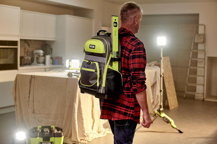 RYOBI Werkzeug-Rucksack RSSBP1 (600-Denier Polyester Korpus, Gepolsterte Schultergurte, 2x breite In
