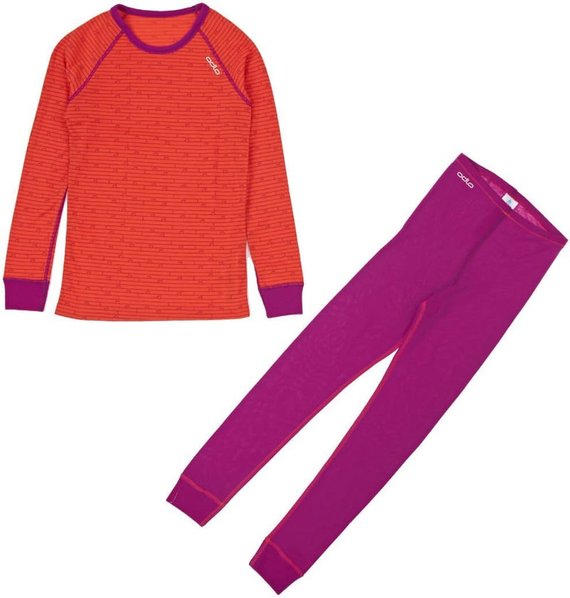 Odlo Kinder Set Shirt Long Sleeve Pants Warm Kids 80 Plum Purple - Magenta, 80 Plum Purple - Magenta