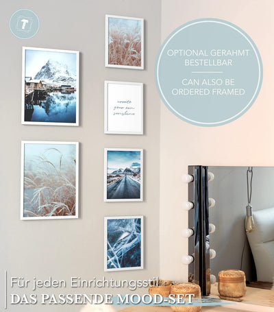 Papierschmiede® Mood Poster Set Swedish Winter, Bilder Wohnzimmer Deko Schlafzimmer, 2x 30x40 cm und